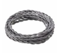 YKMYXZ, Cable trenzado vintage for lámpara colgante, 2 x 0,75 mm, estilo retro, for manualidades, cuerda trenzada, cable eléctrico, cuerda textil beige.(Grey,10m)