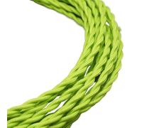YKMYXZ, Cable trenzado vintage for lámpara colgante, 2 x 0,75 mm, estilo retro, for manualidades, cuerda trenzada, cable eléctrico, cuerda textil beige.(Green,2m)