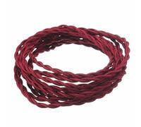 YKMYXZ, Cable trenzado vintage for lámpara colgante, 2 x 0,75 mm, estilo retro, for manualidades, cuerda trenzada, cable eléctrico, cuerda textil beige.(Red,20m)