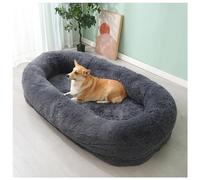 YKMYXZ Cama Grande for Perros, Cama de Lujo for, Impermeable y Lavable, for Piel sintética esponjosa(Dark Gray,165cm/63in)
