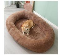 YKMYXZ Cama Grande for Perros, Cama de Lujo for, Impermeable y Lavable, for Piel sintética esponjosa(Khaki Color,165cm/63in)