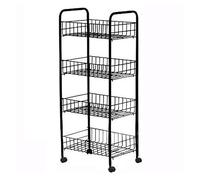 YKMYXZ, Carrito for Dormitorio, Cesta for Frutas, Expositor de Dulces y Aperitivos, Organizador de Suelo de Varios Niveles.(Black)