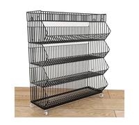 YKMYXZ, Cestas de Alambre Grandes de 2, 3, 4 y 5 Niveles, estanterías móviles for supermercados y expositores for Tiendas.(Black,35.43x17.72x55.12in)