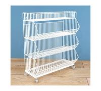 YKMYXZ, Cestas de Alambre Grandes de 2, 3, 4 y 5 Niveles, estanterías móviles for supermercados y expositores for Tiendas.(White,23.62x17.72x43.31in)