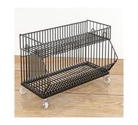 YKMYXZ, Cestas de Alambre Grandes de 2, 3, 4 y 5 Niveles, estanterías móviles for supermercados y expositores for Tiendas.(Black,18.11x17.72x19.69in)