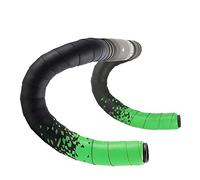 YKMYXZ Cinta de manillar Correa bicicleta carretera con tapones 1 par carreras EVA(Black Green)