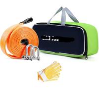 YKMYXZ, Cinturón de remolque para coche 4x4, correa de remolque de alta resistencia, correas de recuperación en carretera con 2 ganchos de seguridad, guantes y bolsa de almacenamiento (12t/4m)