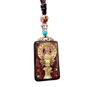 YKMYXZ， Colgante Thangka de Nepal for Hombre, Verde, Madre, Manjusri, ébano, Buda, Collar Retro, Cadena de Lana, Colgante, Amuleto Femenino, patrón, Suerte(B Model. Vintage COF)