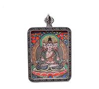YKMYXZ， Collar con Colgante de Buda, Thangka Budista, Collar Largo de oración, Cadena de Cuerda Trenzada Hecha a Mano