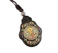 YKMYXZ， Collar con Colgante de Elefante de ébano con Imagen de Buda Thangka Antiguo nepalí, exótico, for Hombres y Mujeres, Tipo suéter.