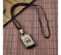 YKMYXZ， Collar con Colgante de Elefante de ébano, Estatua de Buda Thangka de Nepal Antiguo, Estilo Vintage, exótico, for Hombres y Mujeres, Cadena de suéter.