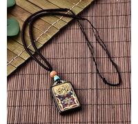 YKMYXZ， Collar con Colgante de Elefante de ébano, Estatua de Buda Thangka de Nepal Antiguo, Estilo Vintage, exótico, for Hombres y Mujeres, Cadena de suéter.