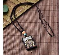 YKMYXZ， Collar con Colgante de Elefante de ébano, Estatua de Buda Thangka de Nepal Antiguo, Estilo Vintage, exótico, for Hombres y Mujeres, Cadena de suéter.