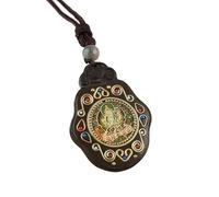 YKMYXZ， Collar con Colgante de Elefante de ébano, Estatua de Buda Thangka de Nepal Antiguo Vintage de Moda, exótico, for Hombres y Mujeres, Cadena de suéter(1)