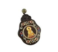 YKMYXZ， Collar con Colgante de Elefante de ébano, Estatua de Buda Thangka de Nepal Antiguo Vintage de Moda, exótico, for Hombres y Mujeres, Cadena de suéter(5)
