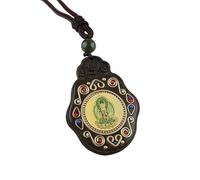 YKMYXZ， Collar con Colgante de Elefante de ébano, Estatua de Buda Thangka de Nepal Antiguo Vintage de Moda, exótico, for Hombres y Mujeres, Cadena de suéter(2)