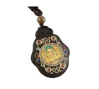 YKMYXZ， Collar con Colgante de Elefante de ébano, Estatua de Buda Thangka de Nepal Antiguo Vintage de Moda, exótico, for Hombres y Mujeres, Cadena de suéter(8)