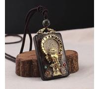 YKMYXZ， Collar con Colgante de Elefante de ébano, Estatua de Buda Thangka de Nepal Antiguo Vintage, exótico, for Hombres y Mujeres, Cadena de suéter(2)