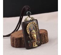YKMYXZ， Collar con Colgante de Elefante de ébano, Estatua de Buda Thangka de Nepal Antiguo Vintage, exótico, for Hombres y Mujeres, Cadena de suéter(1)