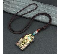 YKMYXZ， Collar con Colgante de Elefante de ébano, Estatua de Buda Thangka de Nepal, Estilo Vintage, Estilo exótico, for Cadena.(C)