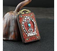 YKMYXZ， Collar con Colgante de Elefante de ébano, Estatua de Buda Thangka de Nepal, Estilo Vintage, Estilo exótico, for Cadena.(Pendant Accessories)