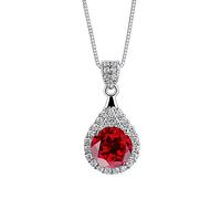 YKMYXZ, Collar con colgante de moissanita de 1 quilate de corte redondo, color D, collar de diamantes VVS1 for mujer, collar de plata de ley 925 for mujer con certificado(Red)