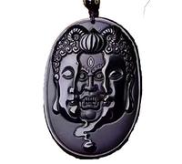 YKMYXZ, Collar de Buda de obsidiana Natural, colgante for hombre, joyería de Jade, joyería fina