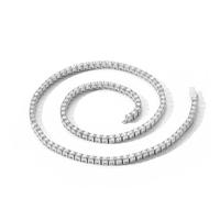 YKMYXZ, Collar de tenis de 4 mm, blanco y oro, for mujeres y hombres, collar de diamantes de imitación con circonita chapada en oro blanco de 18 quilates, cadenas de collar de tenis con gemas de corte