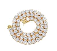 YKMYXZ, Collar de tenis de 8 mm for mujer, chapado en oro de 18 quilates, collar de diamantes de laboratorio de corte redondo, cadena con circonita cúbica, collares for mujer, joyería for fiestas y ba
