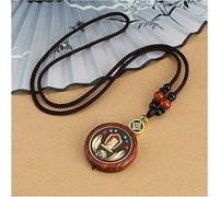 YKMYXZ， Collar Vintage Hecho a Mano con Colgante de Thangka de sándalo, Sangre de Loto y Elefante, de Nepal, for Hombres y Mujeres, joyería de la Suerte.(13 UK)