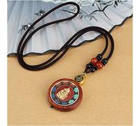 YKMYXZ， Collar Vintage Hecho a Mano con Colgante de Thangka de sándalo, Sangre de Loto y Elefante, de Nepal, for Hombres y Mujeres, joyería de la Suerte.(2)