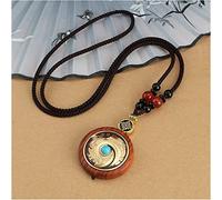 YKMYXZ， Collar Vintage Hecho a Mano con Colgante de Thangka de sándalo, Sangre de Loto y Elefante, de Nepal, for Hombres y Mujeres, joyería de la Suerte.(6 UK)