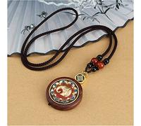 YKMYXZ， Collar Vintage Hecho a Mano con Colgante de Thangka de sándalo, Sangre de Loto y Elefante, de Nepal, for Hombres y Mujeres, joyería de la Suerte.(11)
