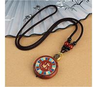 YKMYXZ， Collar Vintage Hecho a Mano con Colgante de Thangka de sándalo, Sangre de Loto y Elefante, de Nepal, for Hombres y Mujeres, joyería de la Suerte.(12 UK)