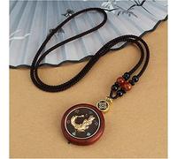 YKMYXZ， Collar Vintage Hecho a Mano con Colgante de Thangka de sándalo, Sangre de Loto y Elefante, de Nepal, for Hombres y Mujeres, joyería de la Suerte.(14)