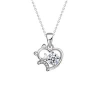 YKMYXZ, Collares de corazón de moissanita for mujer, 0,5 quilates D color VVS1 collares de diamantes de talla redonda, collares con colgante de corazón de plata de ley 925, regalos de joyería for muje