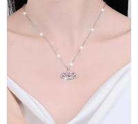 YKMYXZ, Collares de corona de moissanita for mujer, 1 CT D Color VVS1 collares de diamantes amarillo/azul/rosa, joyería de plata de ley 925, regalos for mujeres con certificado(Pink)