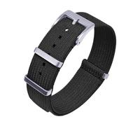 YKMYXZ Correa acanalada de nylon de la correa de reloj for los accesorios de la correa de reloj de la tela(Black,20mm)