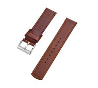 YKMYXZ Correa de cuero genuino for reloj, hebilla de Pin, correas de reloj de liberación rápida, correa de muñeca(Brown Silver,22mm)