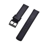 YKMYXZ Correa de cuero genuino for reloj, hebilla de Pin, correas de reloj de liberación rápida, correa de muñeca(Black Black,22mm)