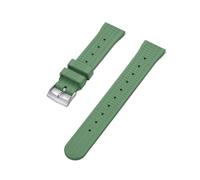YKMYXZ Correa de Reloj de Caucho fluorado for Hombre(Army Green Silver,22mm)