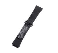 YKMYXZ Correa de reloj de cuero genuino con costura de lona de nailon for hombre(Brack)