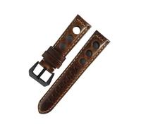YKMYXZ Correa de reloj de cuero genuino Correa de reloj Correa de reloj de cuero hecha a mano vintage(Brown B,24mm)