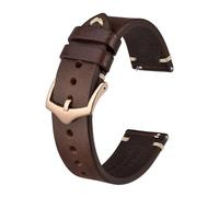 YKMYXZ Correa de reloj de cuero genuino de 5 colores con hebilla(Coffee Brown Rose,18mm)