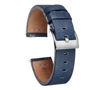 YKMYXZ Correas de reloj de cuero de liberación rápida Correa de reloj de cuero vintage hecha a mano de becerro(Blue,22mm)
