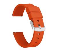 YKMYXZ Correas de reloj de silicona Pulsera Correas de reloj de caucho de grano plano de liberación rápida(Orange,22mm)