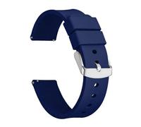 YKMYXZ Correas de reloj de silicona Pulsera Correas de reloj de caucho de grano plano de liberación rápida(Blue,20mm)