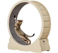 YKMYXZ, Entrenador de Juego de Entrenamiento con Rueda for Gatos, Cinta de Correr con Rueda de Ejercicio for Gatos con Pista alfombrada(Brown,XL)