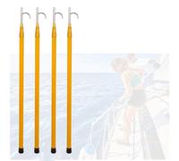 YKMYXZ, Equipo de Rescate de extensión Marina, Varilla telescópica de Fibra de Vidrio con Ganchos de Acero Inoxidable, Ganchos for atraque de embarcaciones.(Pack of 4,1.17 4.5m/3.8 14.7ft)