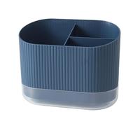 YKMYXZ, Escurridor de cucharas, palillos y tenedores, organizador de cubiertos con 3 compartimentos y bloque de cuchillos.(Blue)